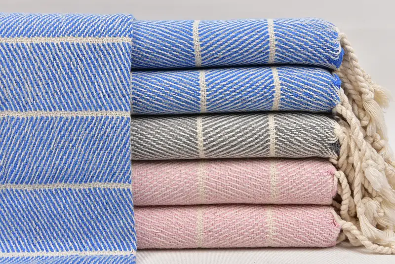 Monogram Hand Towel, Beach Theme Bachelorette Party, 36x16 Cotton Striped Towel, Bridal Shower Favor, Monogram Kitchen Towel, Kitchen Towel - 1