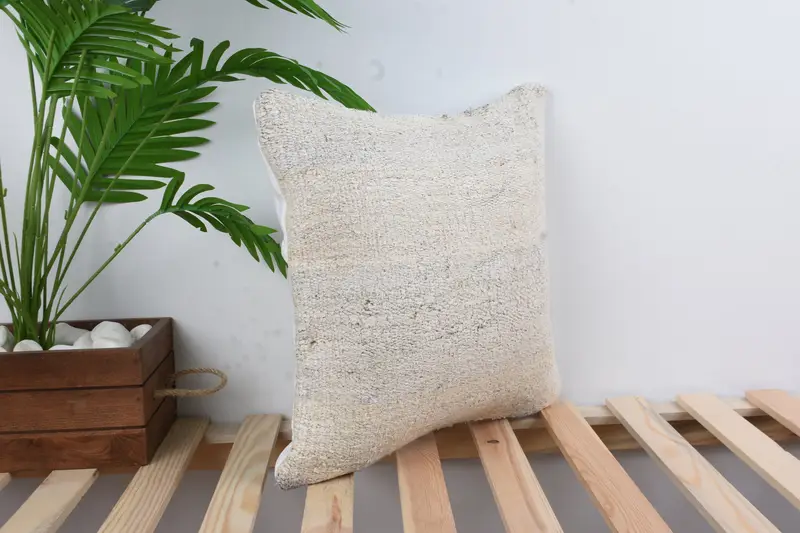 Gift Pillow, Pillow for Couch, Interior Designer Pillow, 16x16 White Pillow Cover, Decorative Throw Pillow Cover, Cushion Cover - 4