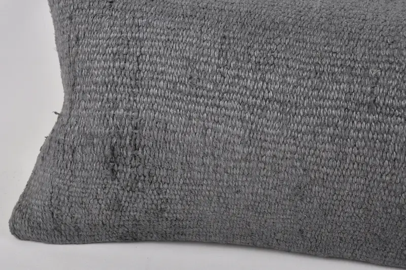 Turkish Pillow, Living Room Throw Cushion, Kilim Cushion Sham, Antique Pillows, 12x43 Gray Pillow Cover, Ikat Cushion, Pillow Case - 4