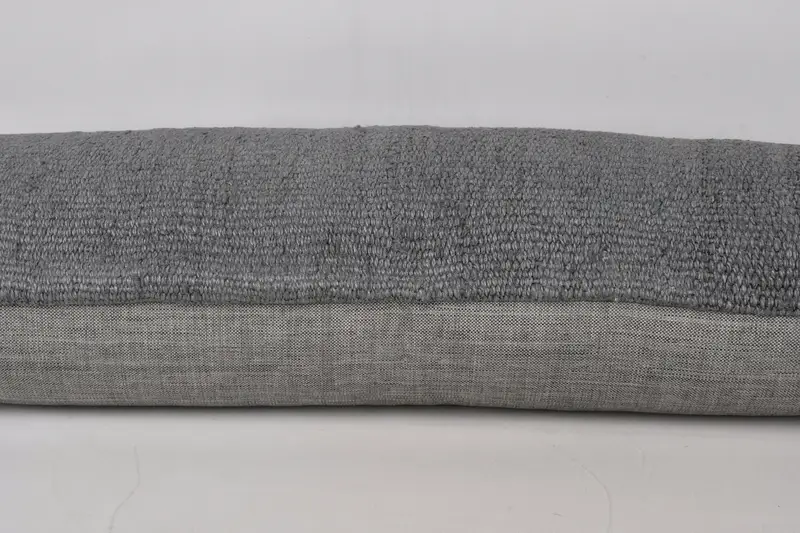 Turkish Pillow, Living Room Throw Cushion, Kilim Cushion Sham, Antique Pillows, 12x43 Gray Pillow Cover, Ikat Cushion, Pillow Case - 5