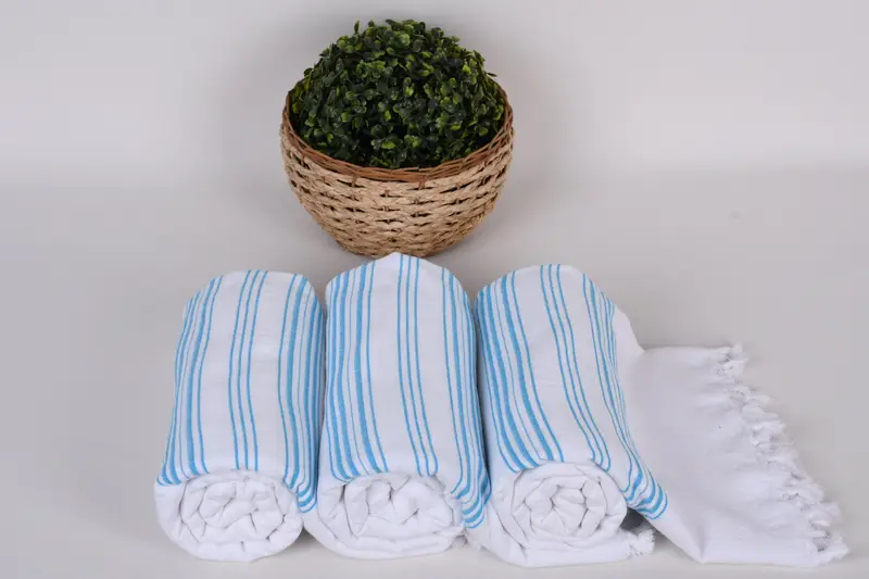 Turkish hand towel, Organic Beach Towel, Handmade Turkish Towel, Peshtemal, 70x40 Cotton Striped Terry Towel, Best Beach Towel, Quick-dry peshtemal - 8