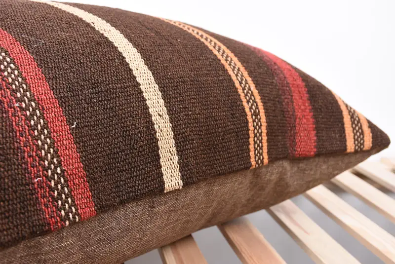 20x28 Brown Pillow Case, Hippie Throw Pillow Case, Ethnical Kilim Rug Pillow, Boho Pillow, Pillow Case, Handmade Kilim Cushion - 7