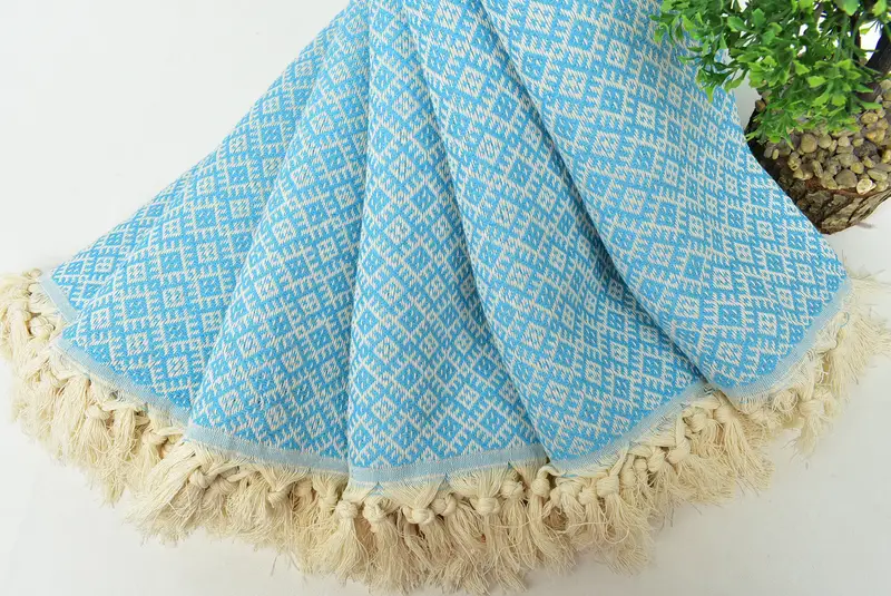 Handmade Gift, Bridal Gifts, Personalized Turkish bath towel for home decor, Wedding Gift, Travel Towel, Gifts For Him, 70x40 Cotton Diamond Towel - 4