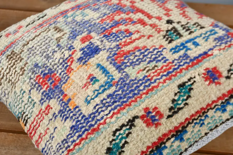 Cushion, Indoor Pillow Sham, Handmade Kilim Cushion, Kilim Pillow Cover, 12x12 Blue Pillow Cover, Vintage Kilim Throw Pillow - 4