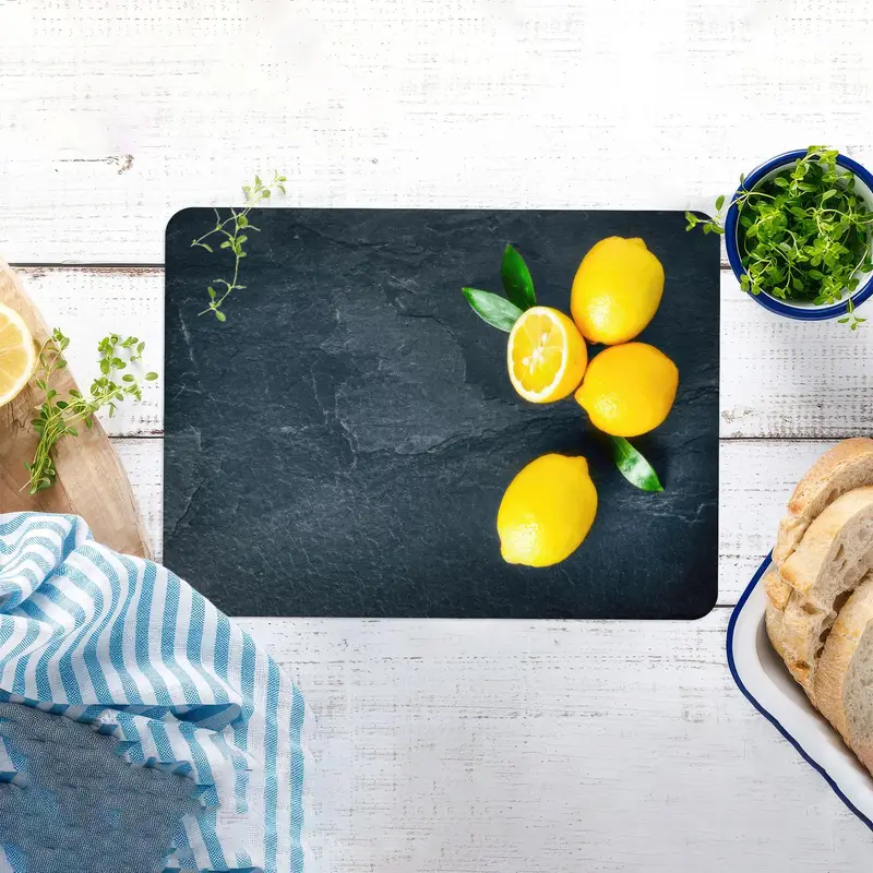 Lemon Yellow Glass Cutting Board, Trendy Kitchen Essential