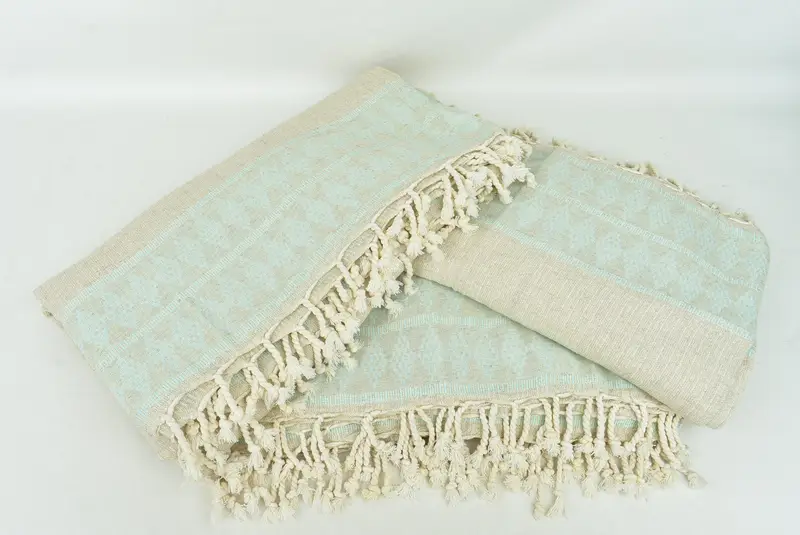 Bridal Shower Gift, Bachelor Gifts, Bachelorette Party Items, 100x88 Linen Kilim Design Towel, Turkish Blanket, Aesthetic Blanket, Custom Blanket - 6