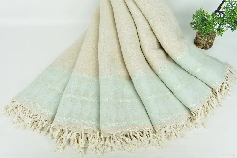 Bridal Shower Gift, Bachelor Gifts, Bachelorette Party Items, 100x88 Linen Kilim Design Towel, Turkish Blanket, Aesthetic Blanket, Custom Blanket - 4