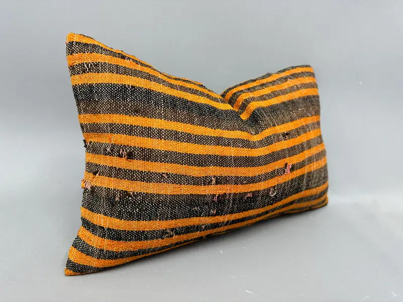 Interior Designer Pillow, Vintage Kilim Pillow Cushion, Cushion Cover, Turkish Kilim Pillow, 12x20 Orange Cushion Case, Vintage Kilim Pillow - 2