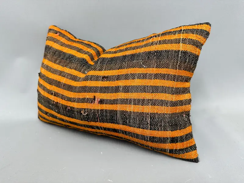 Interior Designer Pillow, Vintage Kilim Pillow Cushion, Cushion Cover, Turkish Kilim Pillow, 12x20 Orange Cushion Case, Vintage Kilim Pillow - 3