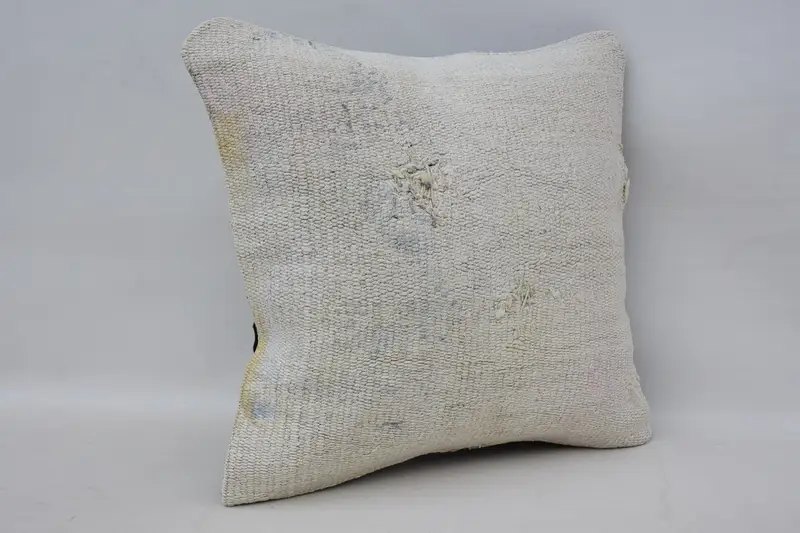 16x16 White Cushion Case, Throw Kilim Pillow, Cushion, Kilim Cushion Sham, Cozy Throw Pillow Case, Boho Pillow Sham Cover, One Of A Kind Pillow Sham - 2