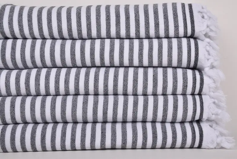 Travel towel, Scarf Towel, House Warming Gift, Bridal Shower Favors, Hammam Towel USA, Sand-free towel, 70x36 Cotton Terry Striped Towel - 2