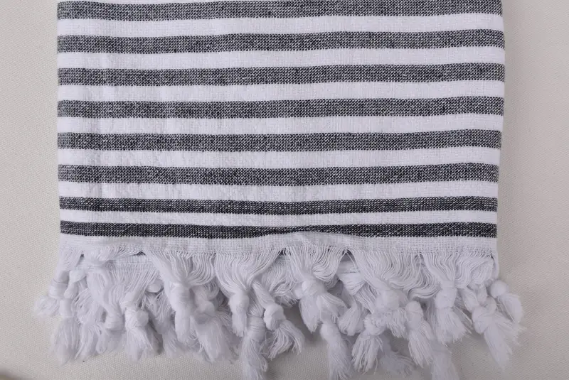 Travel towel, Scarf Towel, House Warming Gift, Bridal Shower Favors, Hammam Towel USA, Sand-free towel, 70x36 Cotton Terry Striped Towel - 3