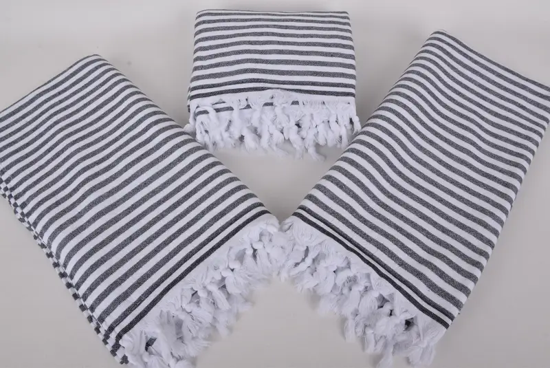 Travel towel, Scarf Towel, House Warming Gift, Bridal Shower Favors, Hammam Towel USA, Sand-free towel, 70x36 Cotton Terry Striped Towel - 6