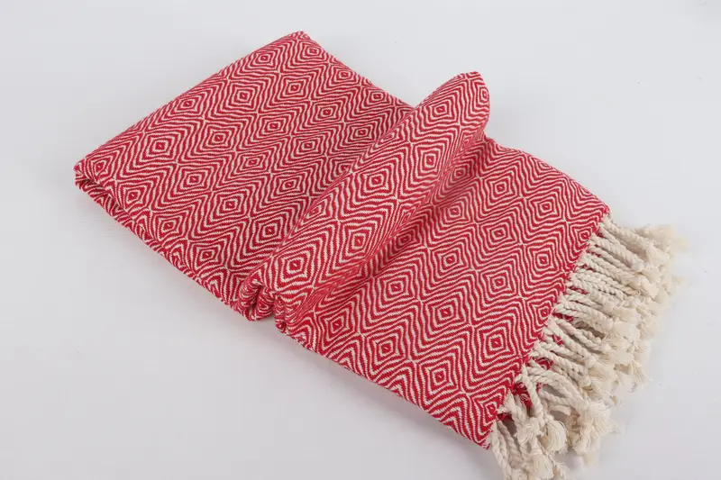 70x40 Cotton Zigzag Diamond Towel, Best Friend Gift, Turkish towel, Thin towel, Anniversary Gift For Her, Handwoven Turkish Towel, Gym Towel - 6