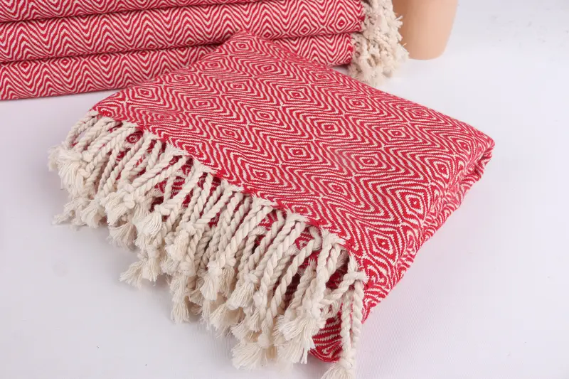 70x40 Cotton Zigzag Diamond Towel, Best Friend Gift, Turkish towel, Thin towel, Anniversary Gift For Her, Handwoven Turkish Towel, Gym Towel - 5