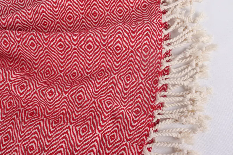 70x40 Cotton Zigzag Diamond Towel, Best Friend Gift, Turkish towel, Thin towel, Anniversary Gift For Her, Handwoven Turkish Towel, Gym Towel - 8
