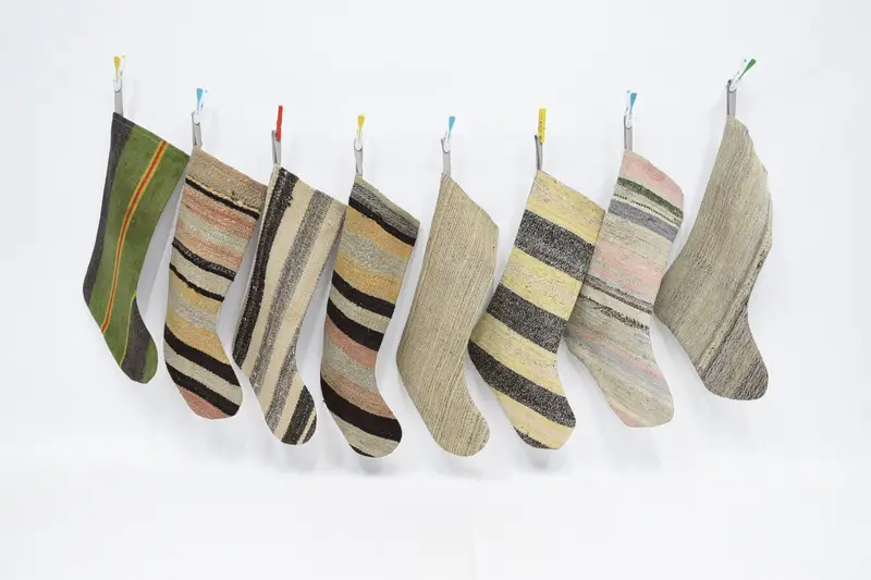 Beige Christmas Ornaments Stocking, 22 Inch Wide Holiday Stocking