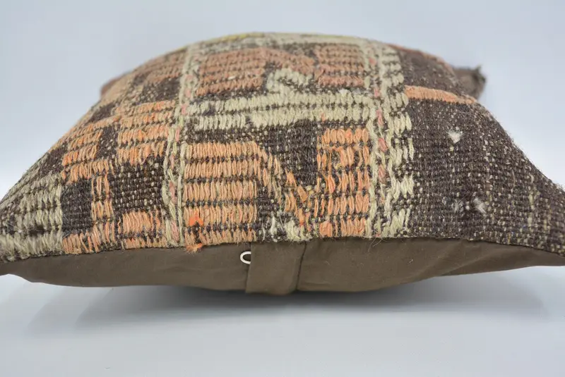 Pillow Cover, Authentic Pillow, Hippie Throw Pillow Case, Decorative Pillow, Vintage Pillow, 12x12 Brown Cushion, Turkish Pillow, Home Decor Pillow - 5