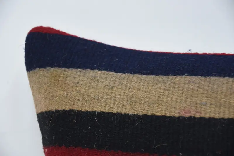 Blue & Red Embroidered Pillow, 12x24 Inches Decorative Pillow - 2