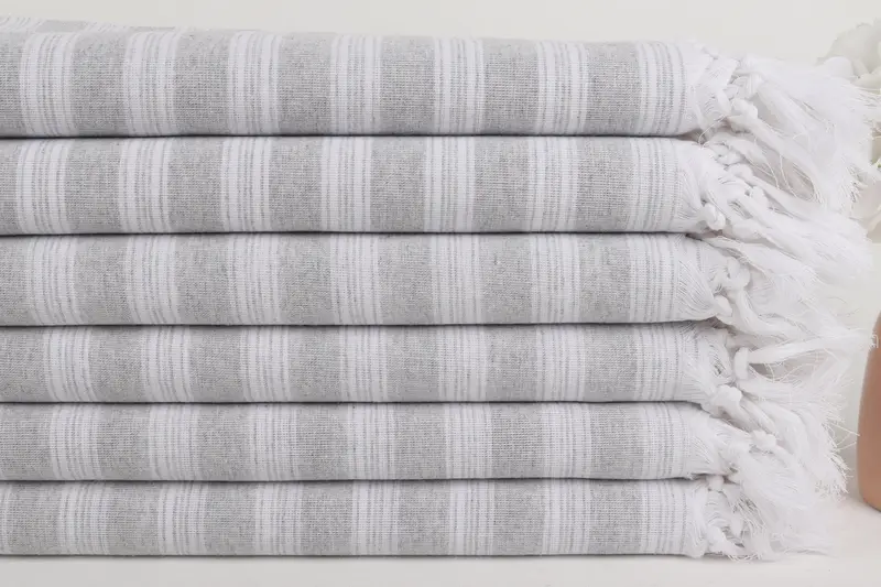 Monogram Turkish Towel, Spa Towel, 70x40 Cotton Striped Towel, Travel towel, Summer Towel, Bachelorette Party Gift, Valentines Day Gift Idea - 3
