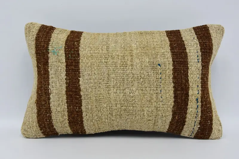Vintage Pillow, Vintage Kilim Throw Pillow, Wholesale Pillow, Boho Pillow Sham Cover, 12x20 Beige Cushion Cover, Pillow Sham, Muted Pillow - 1