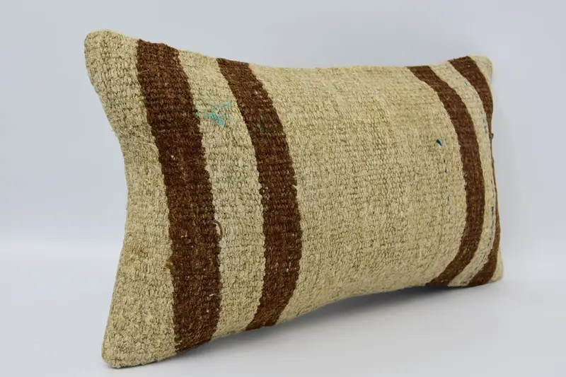 Vintage Pillow, Vintage Kilim Throw Pillow, Wholesale Pillow, Boho Pillow Sham Cover, 12x20 Beige Cushion Cover, Pillow Sham, Muted Pillow - 3