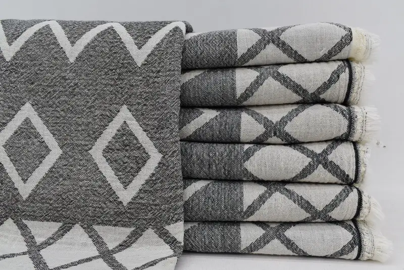 Home Gift, Custom Gift, Custom Bath Towel, Turkish hand towel, Wedding Gifts Towel, Large Beach Towel Personalized, 64x36 Cotton Geometric Towel - 1