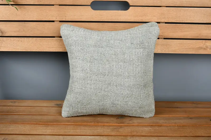 Pillow Case, Kilim Cushion Sham, Kilim Pillow Cover, Bolster Cushion, Home Decor Pillow, 14x14 Green Cushion, Christmas Cushion - 6