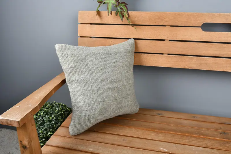 Pillow Case, Kilim Cushion Sham, Kilim Pillow Cover, Bolster Cushion, Home Decor Pillow, 14x14 Green Cushion, Christmas Cushion - 1
