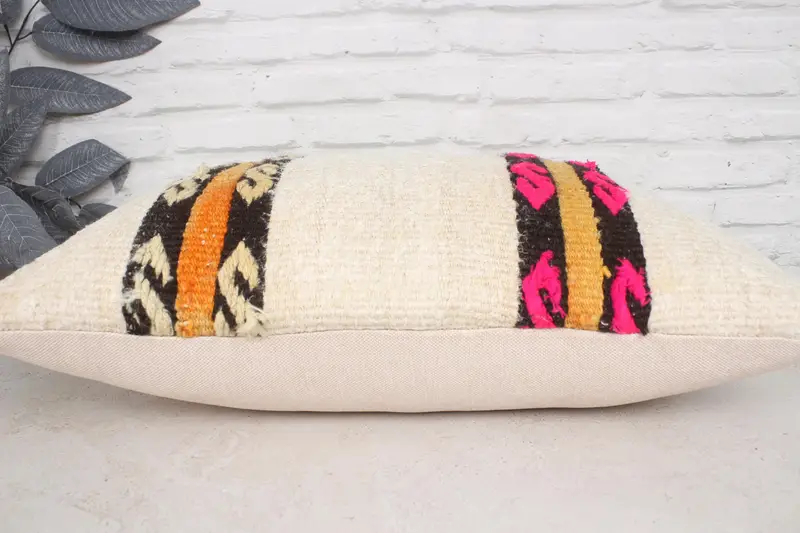 16x24 Beige Cushion Case, Home Decor Pillow, Sofa Pillow Sham, Antique Pillows, Cushion Cover, Gift Pillow, Turkish Bench Pillow - 5