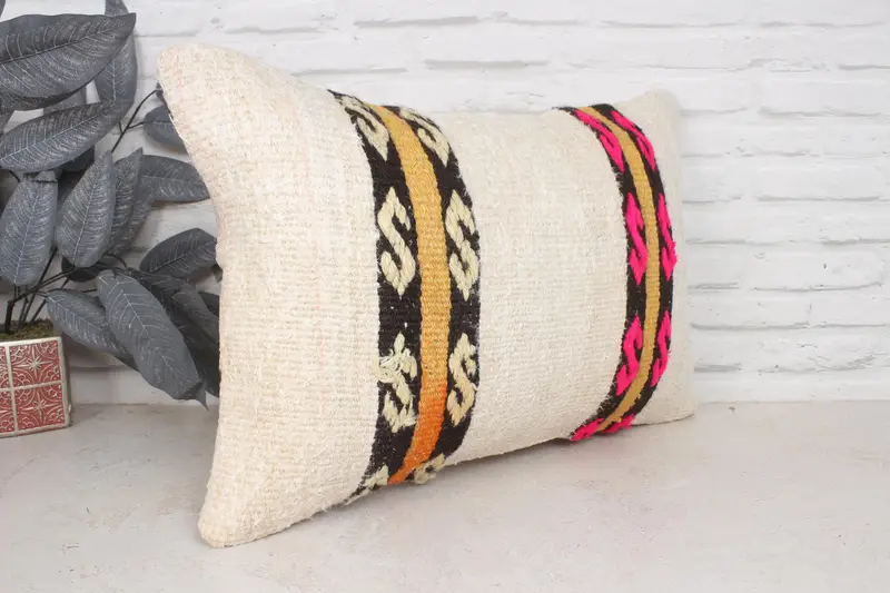 16x24 Beige Cushion Case, Home Decor Pillow, Sofa Pillow Sham, Antique Pillows, Cushion Cover, Gift Pillow, Turkish Bench Pillow - 3