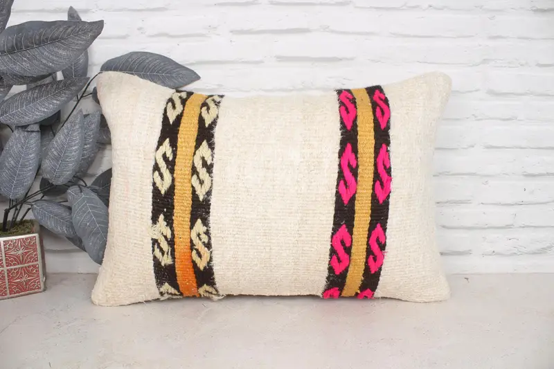 16x24 Beige Cushion Case, Home Decor Pillow, Sofa Pillow Sham, Antique Pillows, Cushion Cover, Gift Pillow, Turkish Bench Pillow - 1