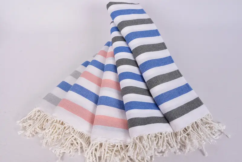 Bridesmaid Gifts Personalized, Fouta towel, Organic Towel, Monogrammed Beach Towel, Summer Towel, 64x36 Cotton Striped Towel, Housewarming Gift - 4