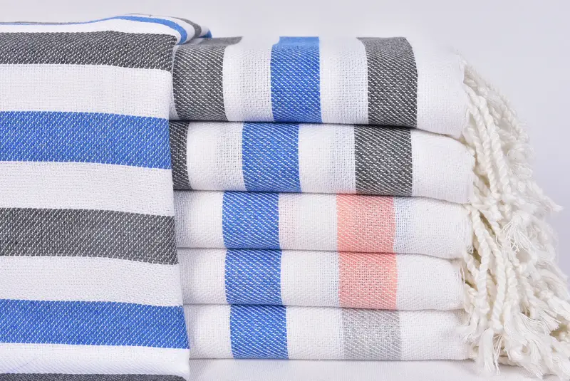 Bridesmaid Gifts Personalized, Fouta towel, Organic Towel, Monogrammed Beach Towel, Summer Towel, 64x36 Cotton Striped Towel, Housewarming Gift - 1