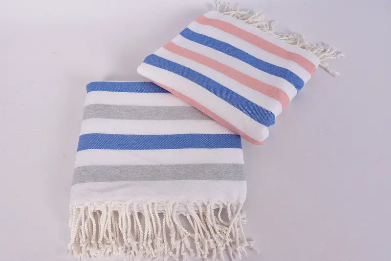 Bridesmaid Gifts Personalized, Fouta towel, Organic Towel, Monogrammed Beach Towel, Summer Towel, 64x36 Cotton Striped Towel, Housewarming Gift - 7