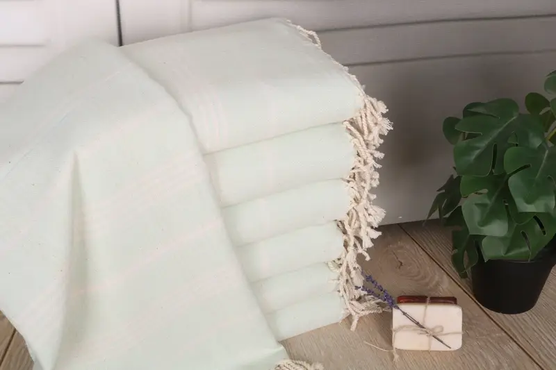 Beach Towel Personalized Mint Cotton, Organic Turkish Cotton, 40x67 Inches