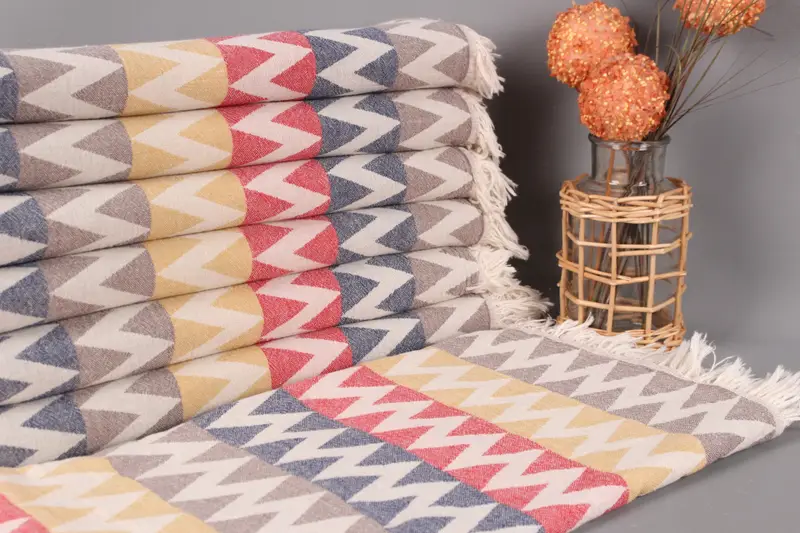 Personalized Wedding Gift For Couple, 70x40 Cotton Zigzag Design Towel, Housewarming Gift, Scarf Towel, Bridal Shower Gift, Monogrammed Beach Towel - 2