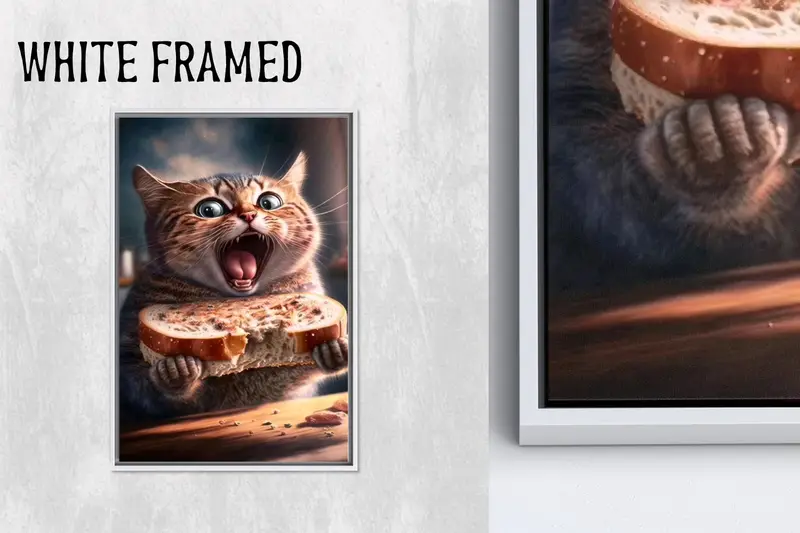 Modern Soyut Mutfak Kanvası: Sevimli Kedi Kanvas Tablo