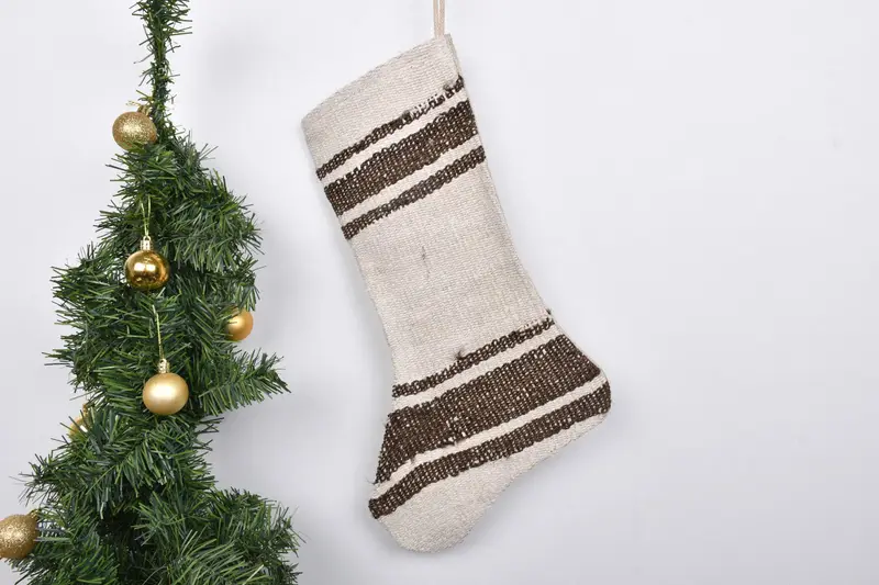 Festive Christmas Ornaments Pattern, 7 Inch Wide Christmas Stocking