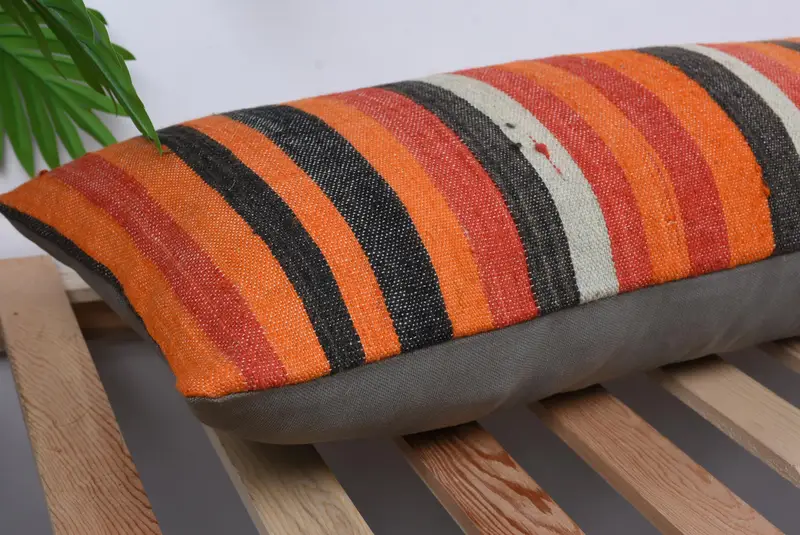 12x36 Red Cushion Cover, Living Room Throw Pillow Cover, Ethnical Kilim Rug Pillow, Pillow Cover, Boho Pillow, Art Deco Pillow Case, Pillow for Sofa - 6