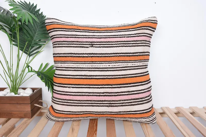 Wholesale Pillow Cover, Cushion, Antique Pillows, Authentic Pillow, Interior Designer Pillow, Throw Kilim Pillow, 24x24 Beige Cushion - 1
