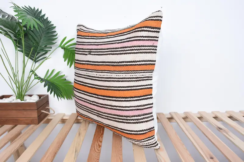 Wholesale Pillow Cover, Cushion, Antique Pillows, Authentic Pillow, Interior Designer Pillow, Throw Kilim Pillow, 24x24 Beige Cushion - 5