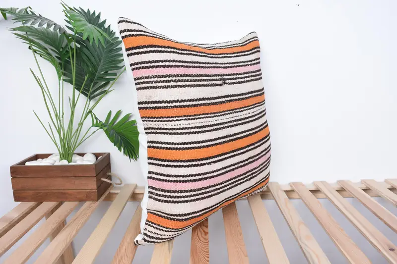 Wholesale Pillow Cover, Cushion, Antique Pillows, Authentic Pillow, Interior Designer Pillow, Throw Kilim Pillow, 24x24 Beige Cushion - 4