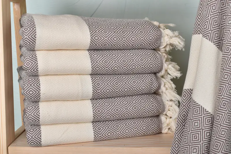 70x40 Cotton Diamond Towel, Hammam Towel USA, Sand-resistant towel, House Warming Gift, Monogram Beach Towel, Large Turkish Towel, Pool Towels - 1
