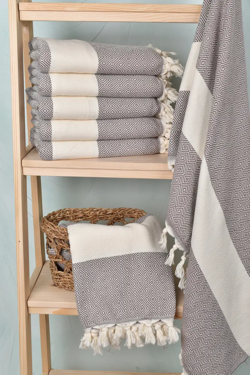 70x40 Cotton Diamond Towel, Hammam Towel USA, Sand-resistant towel, House Warming Gift, Monogram Beach Towel, Large Turkish Towel, Pool Towels - 3