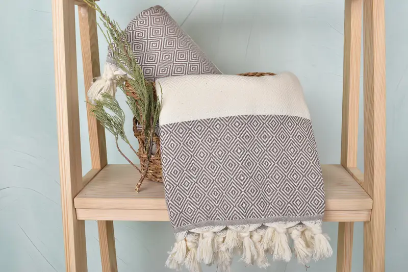 70x40 Cotton Diamond Towel, Hammam Towel USA, Sand-resistant towel, House Warming Gift, Monogram Beach Towel, Large Turkish Towel, Pool Towels - 4