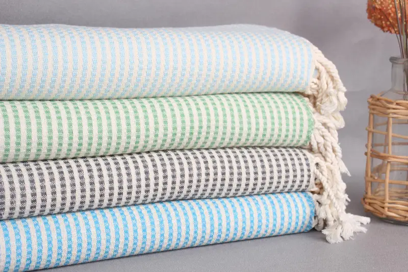 Lightweight quick-dry peshtemal towel for travel, Wedding Shower Gift, 70x40 Cotton Striped Towel, Home Decor Gifts, Luxury towel, Embroidered Towel - 2