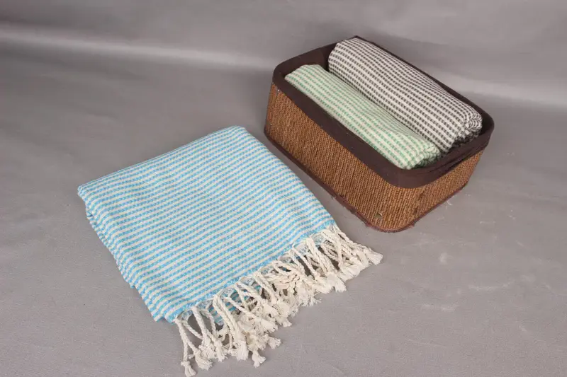 Lightweight quick-dry peshtemal towel for travel, Wedding Shower Gift, 70x40 Cotton Striped Towel, Home Decor Gifts, Luxury towel, Embroidered Towel - 7