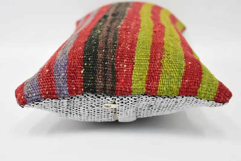 Pillow Sham, Vintage Kilim Pillow, Boho Pillow, Aesthetic Cushion Cover, 8x16 Red Pillow Case, Ikat Pillow Sham, Vintage Pillow - 5