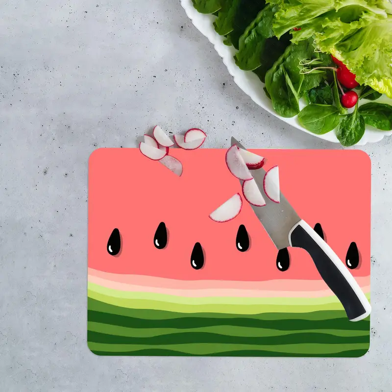 スイカデザイン ガラスまな板 強化 キッチンエッセンシャル